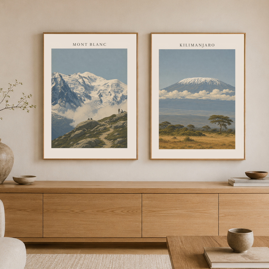 Mont Blanc Poster – French Alps Mountain Landscape Wall Art Print