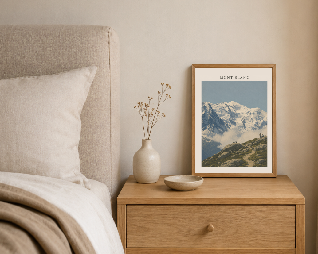 Mont Blanc Poster – French Alps Mountain Landscape Wall Art Print