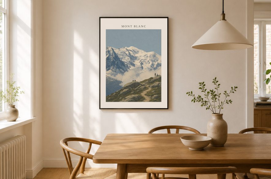 Mont Blanc Poster – French Alps Mountain Landscape Wall Art Print