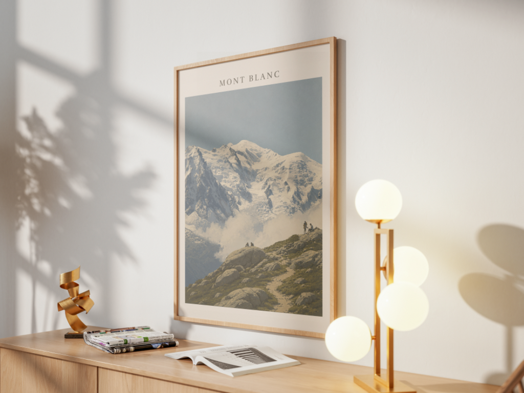 Mont Blanc Poster – French Alps Mountain Landscape Wall Art Print
