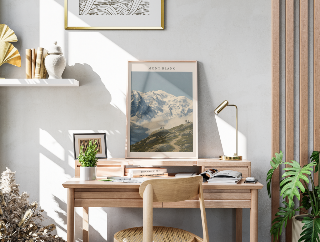 Mont Blanc Poster – French Alps Mountain Landscape Wall Art Print