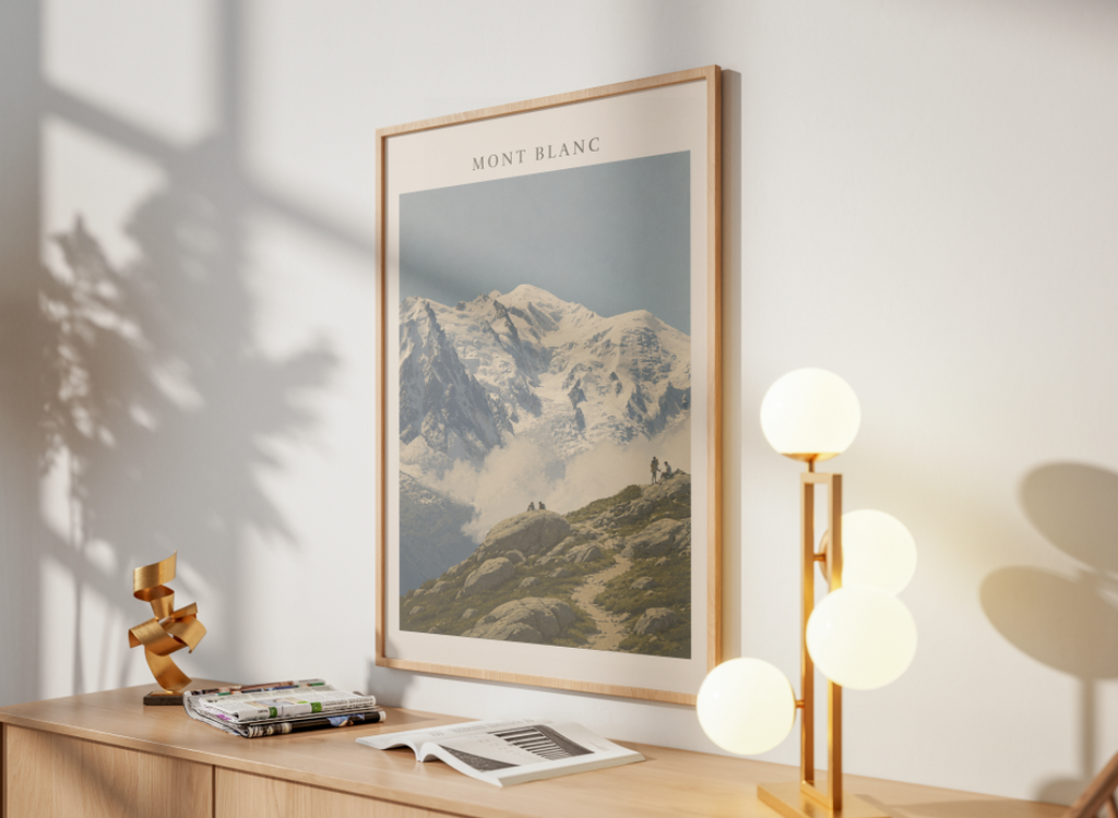 Mont Blanc Poster – French Alps Mountain Landscape Wall Art Print