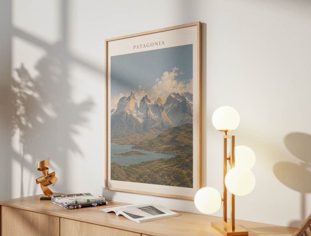 Patagonia Mountain Poster – Patagonian Landscape Wall Art Print