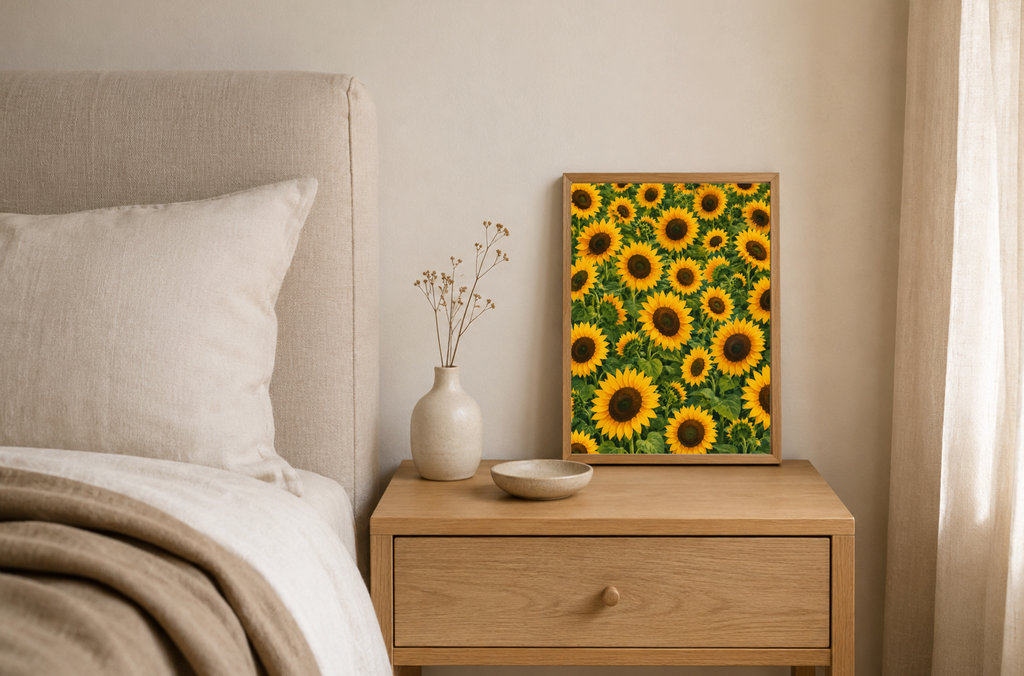 Sunflower Field Poster – Vibrant Botanical Floral Wall Art Print