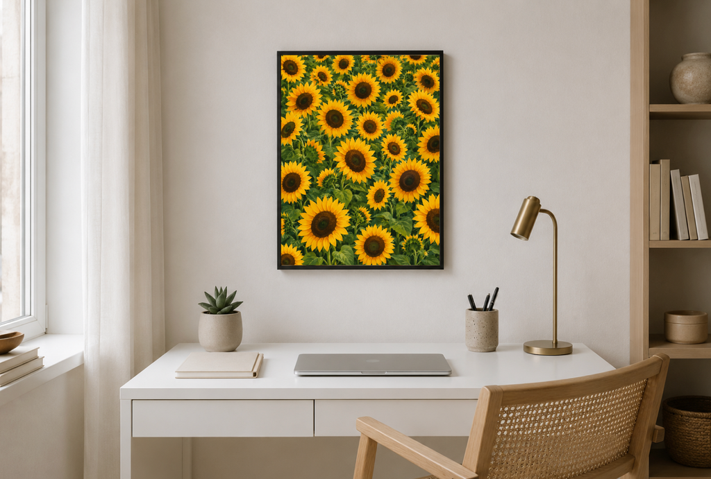 Sunflower Field Poster – Vibrant Botanical Floral Wall Art Print
