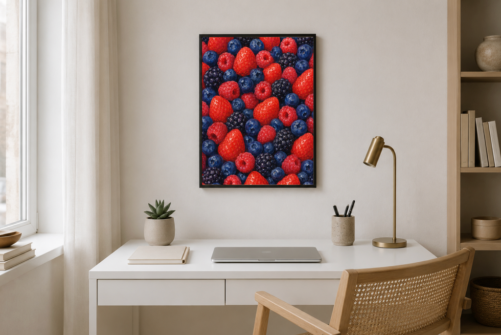 Mixed Berries Botanical Print | Colorful Berry Illustration Wall Art
