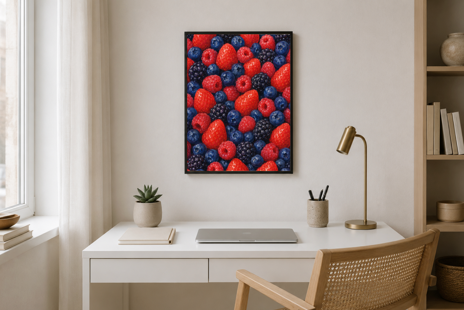 Mixed Berries Botanical Print | Colorful Berry Illustration Wall Art