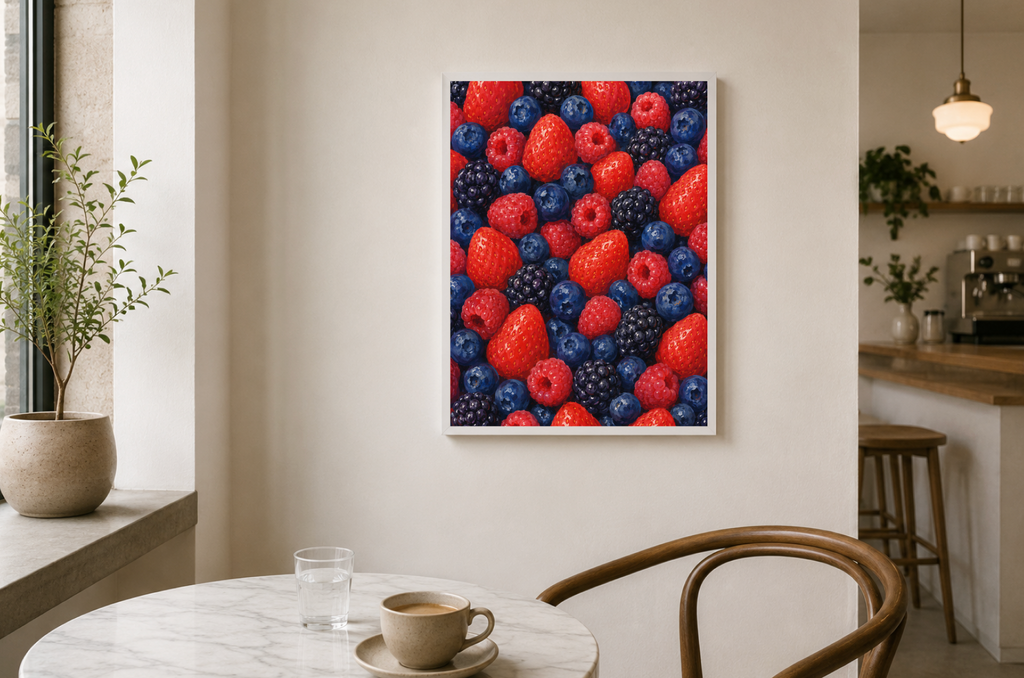 Mixed Berries Botanical Print | Colorful Berry Illustration Wall Art