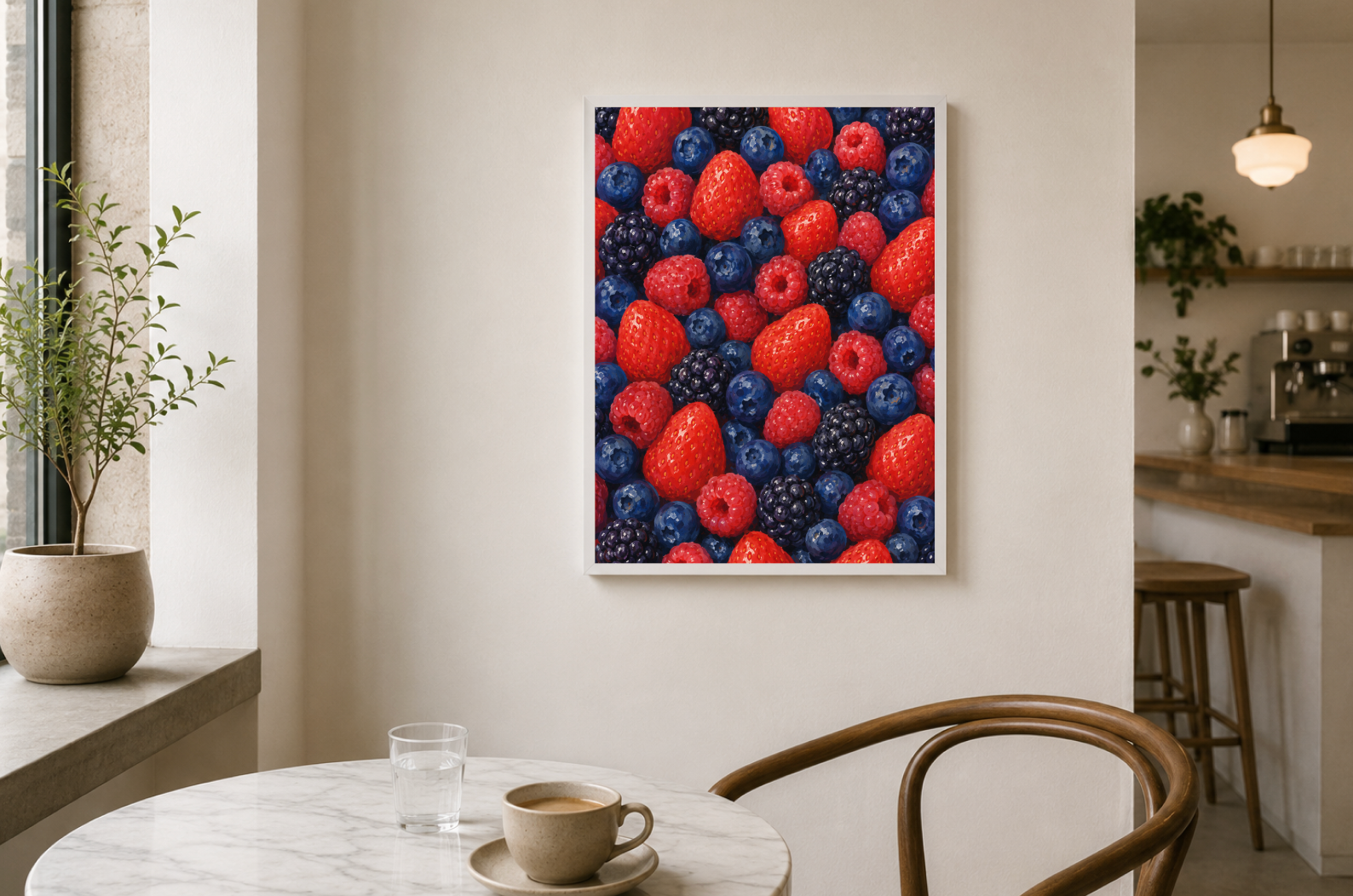 Mixed Berries Botanical Print | Colorful Berry Illustration Wall Art