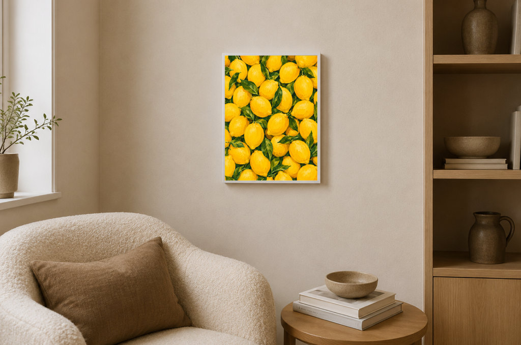 Lemon Botanical Print | Vibrant Citrus Illustration Wall Art