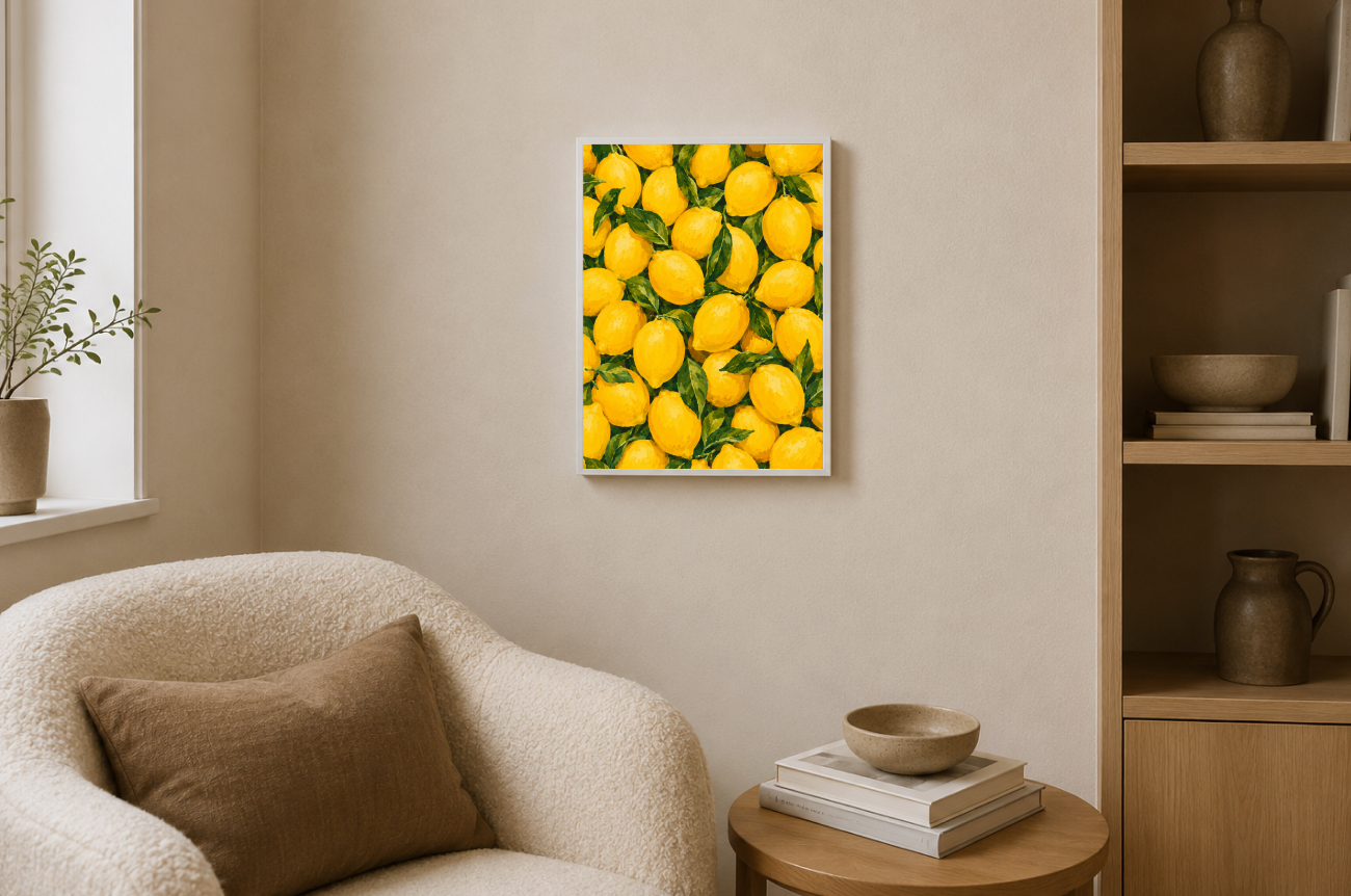 Lemon Botanical Print | Vibrant Citrus Illustration Wall Art