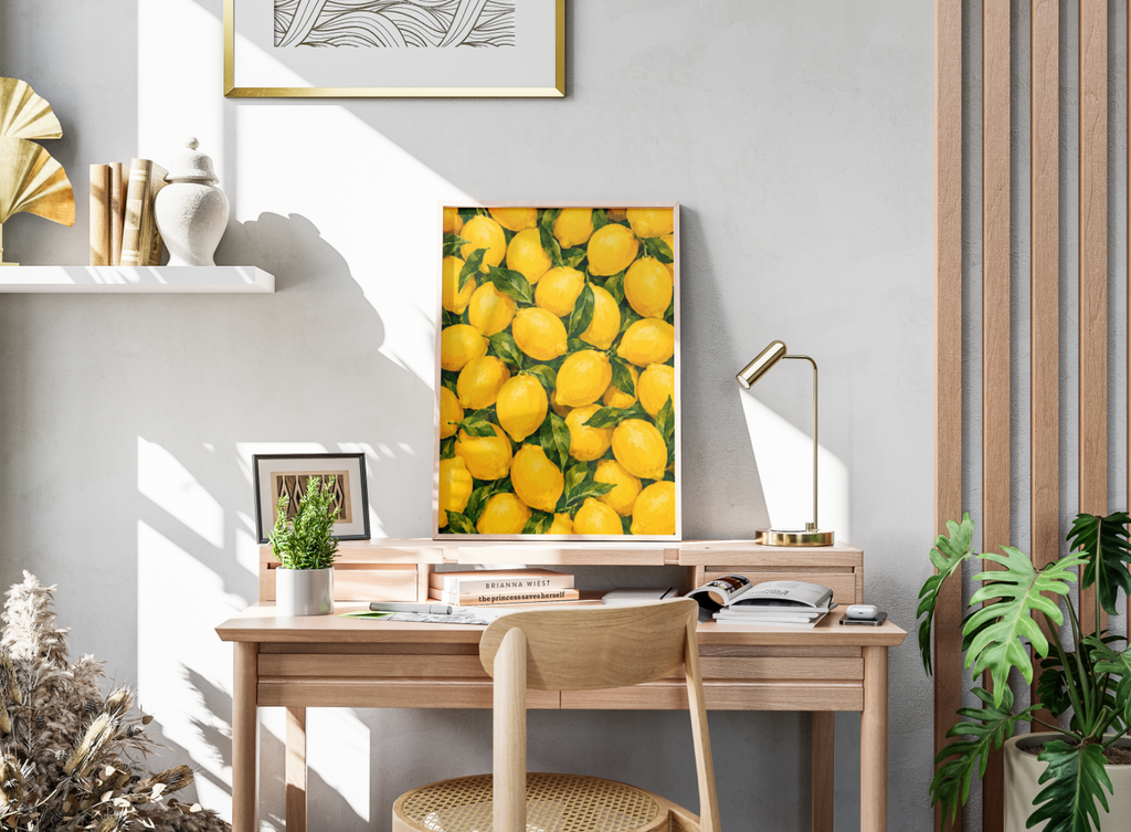 Lemon Botanical Print | Vibrant Citrus Illustration Wall Art