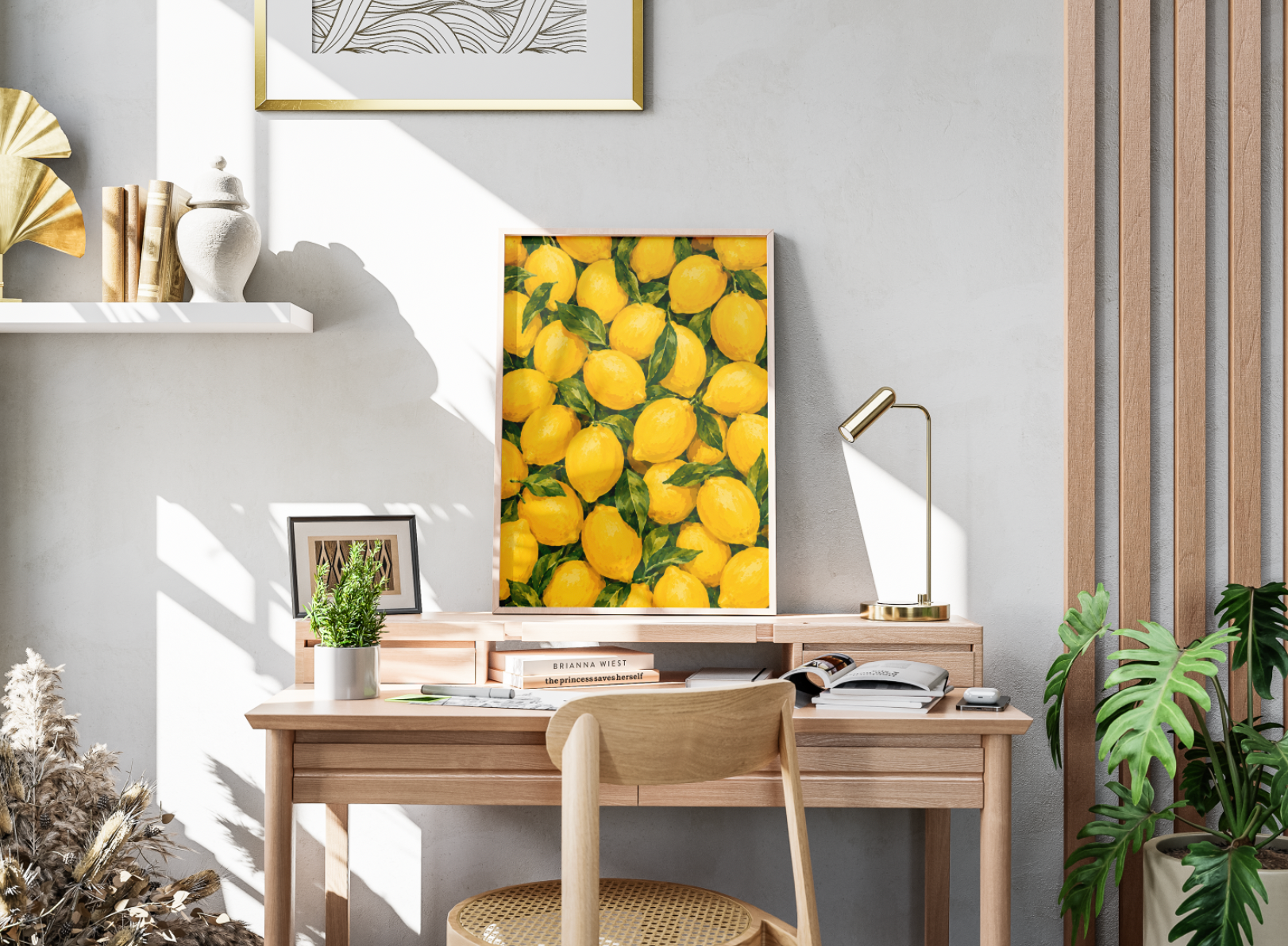 Lemon Botanical Print | Vibrant Citrus Illustration Wall Art