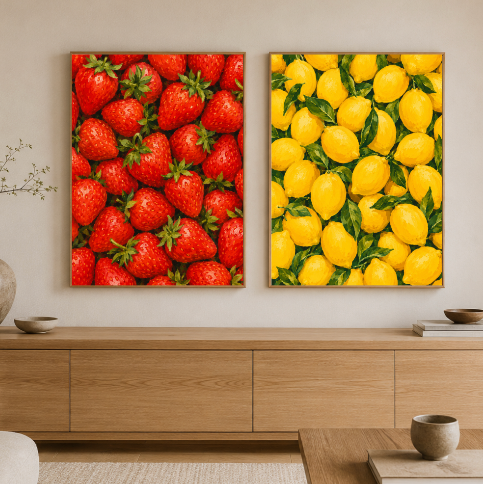 Lemon Botanical Print | Vibrant Citrus Illustration Wall Art