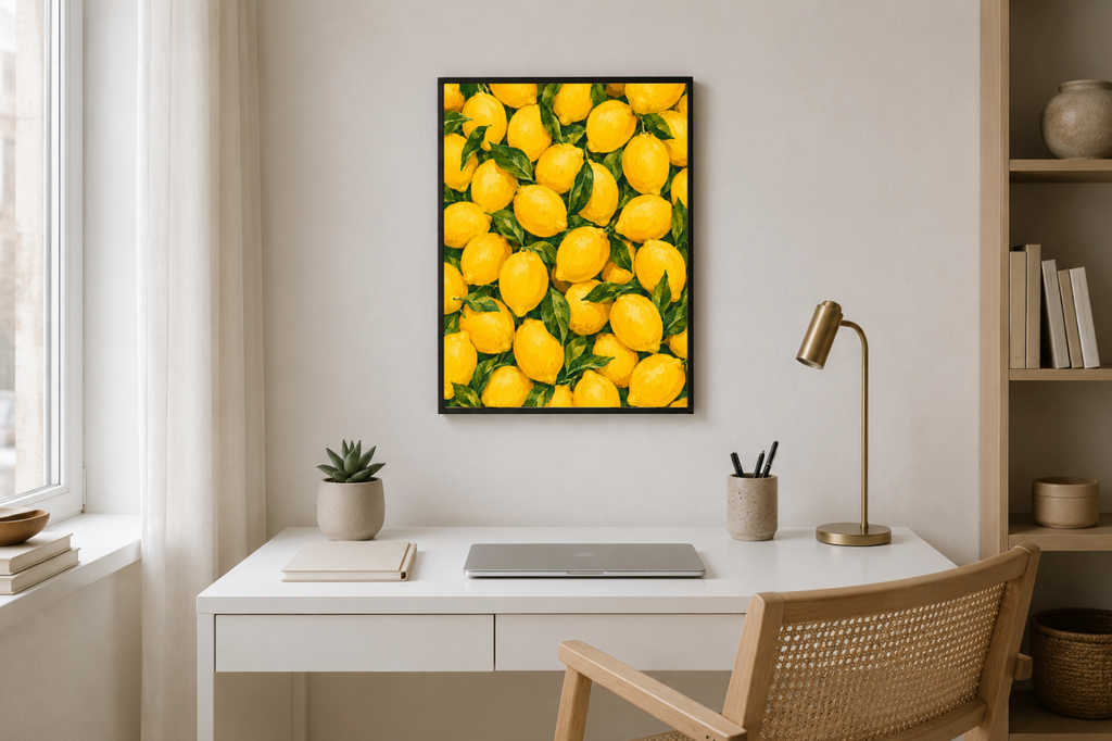 Lemon Botanical Print | Vibrant Citrus Illustration Wall Art