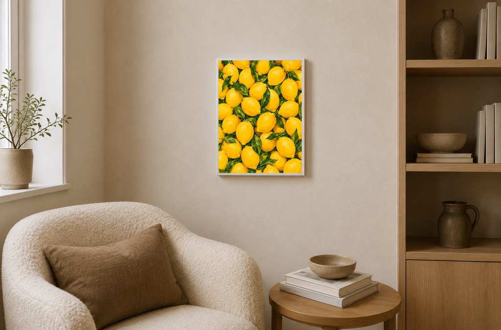 Lemon Botanical Print | Vibrant Citrus Illustration Wall Art