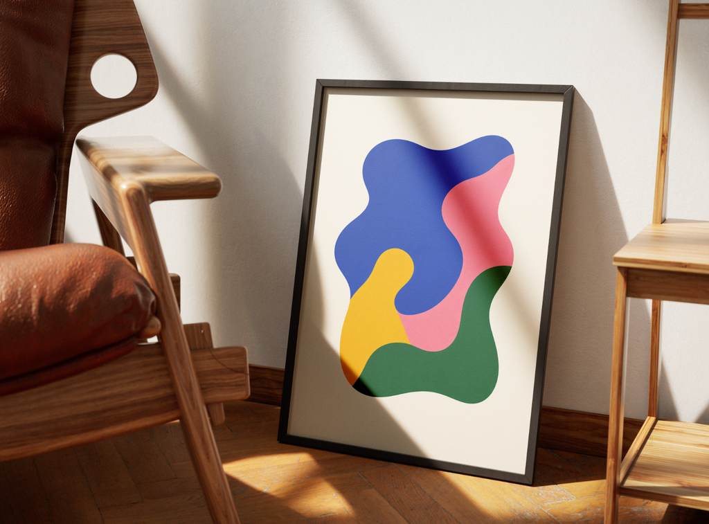 Modern Abstract Shapes Poster – Colorful Minimalist Wall Art Print