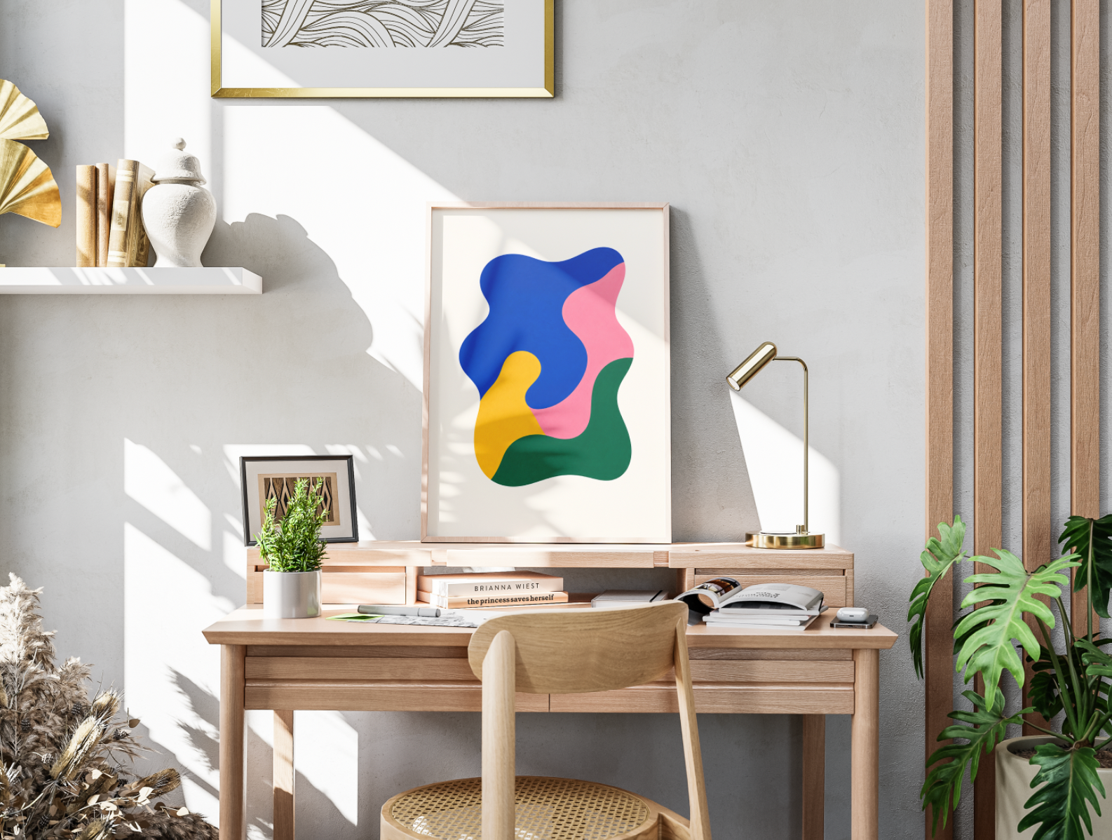 Modern Abstract Shapes Poster – Colorful Minimalist Wall Art Print