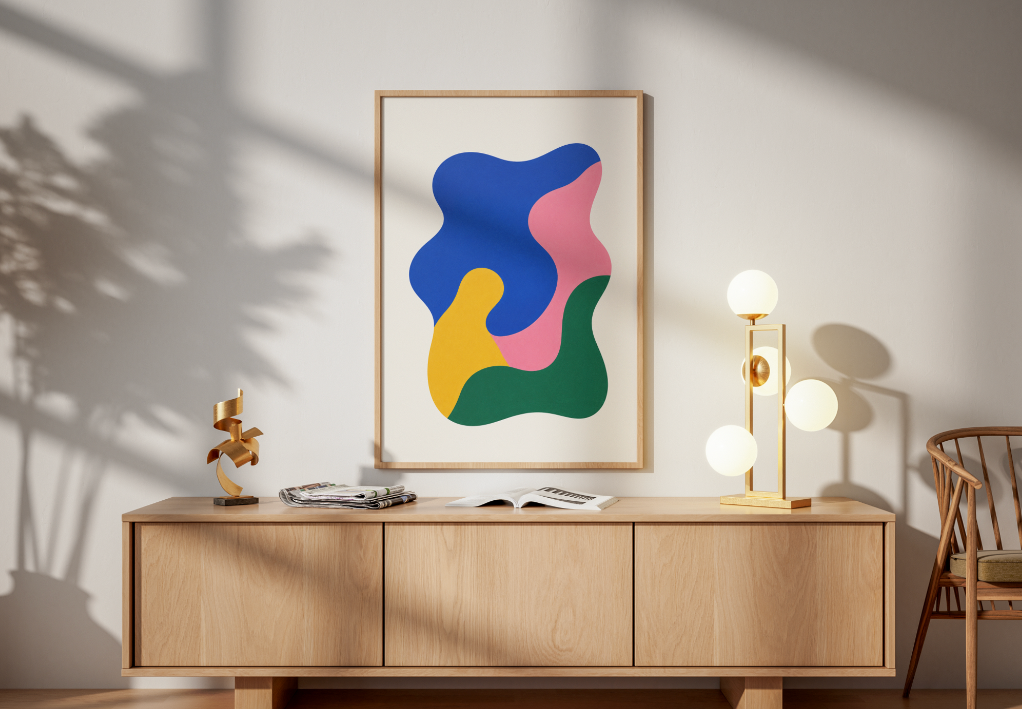 Modern Abstract Shapes Poster – Colorful Minimalist Wall Art Print
