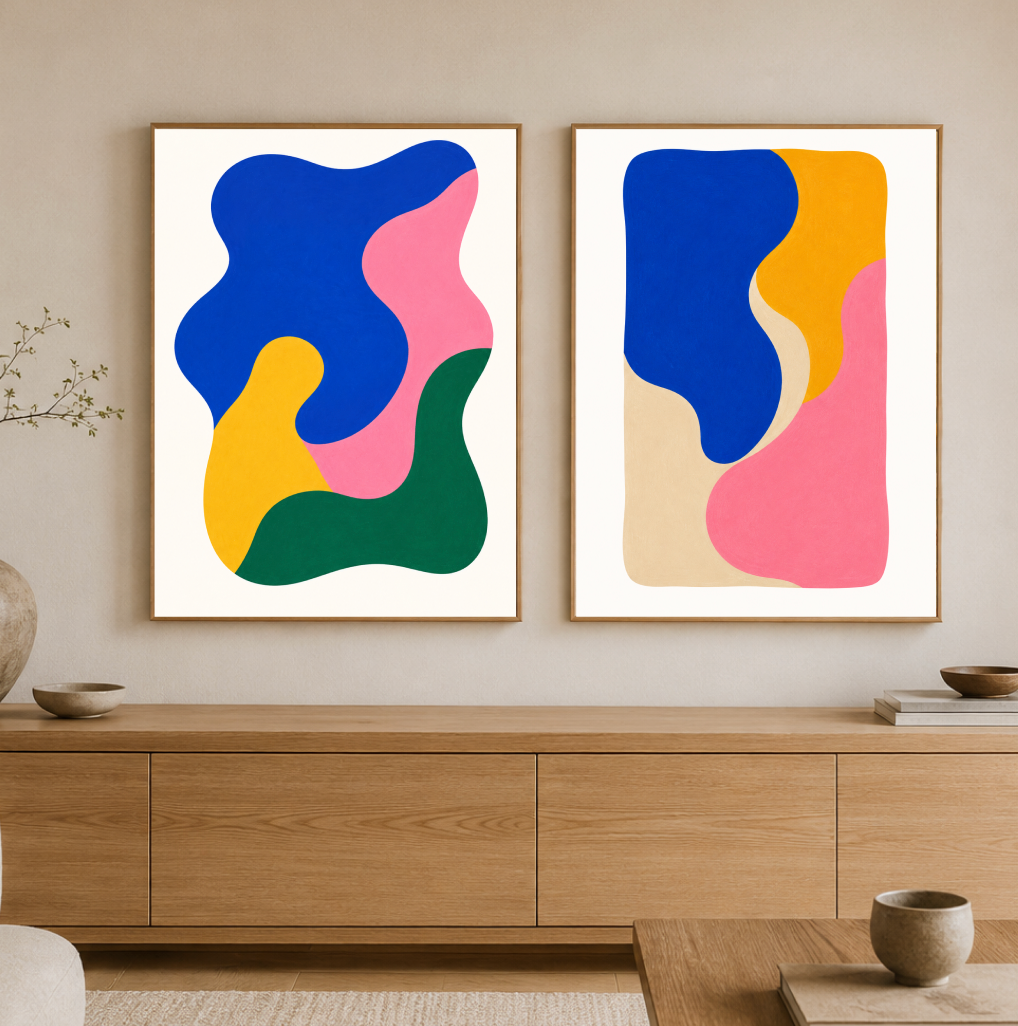 Abstract Color Blocks Poster – Modern Minimalist Wall Art Print