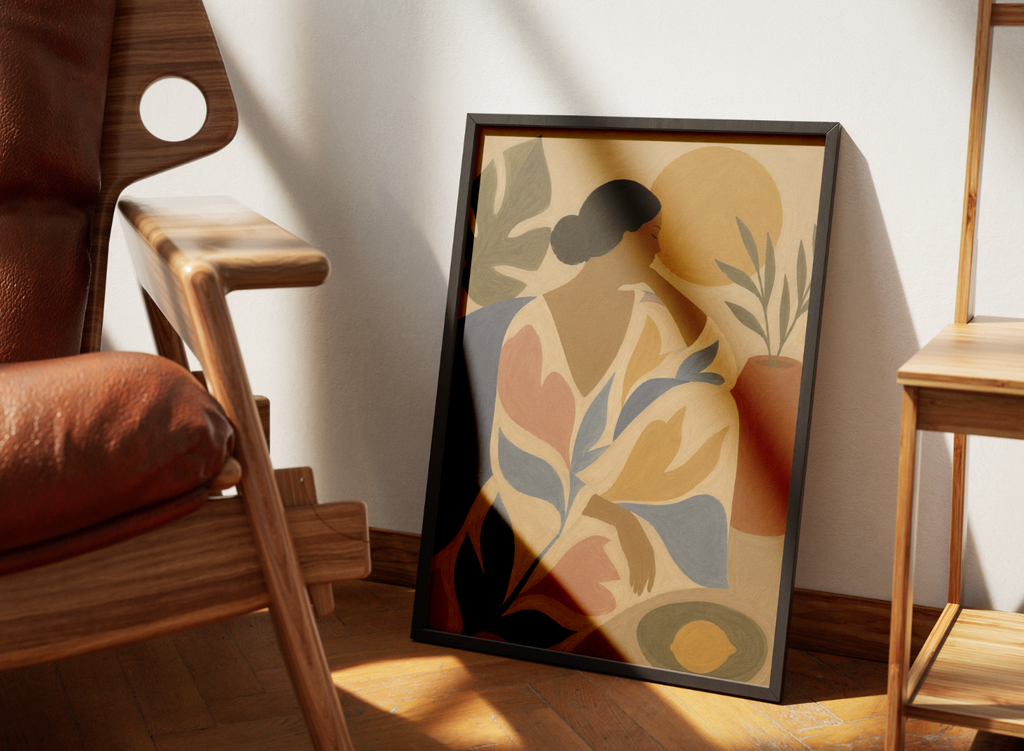 Abstract Woman Portrait Poster – Modern Figurative Wall Art Print