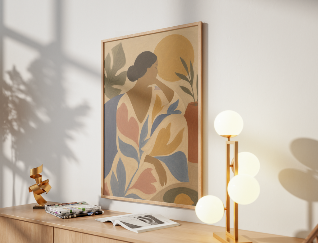 Abstract Woman Portrait Poster – Modern Figurative Wall Art Print