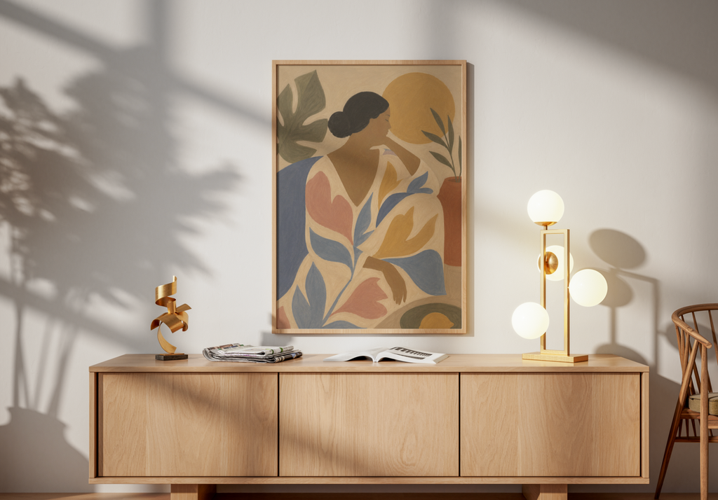 Abstract Woman Portrait Poster – Modern Figurative Wall Art Print