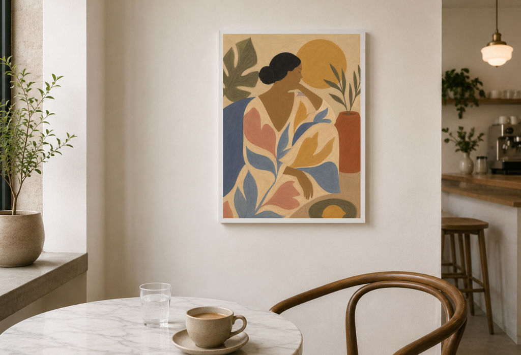Abstract Woman Portrait Poster – Modern Figurative Wall Art Print