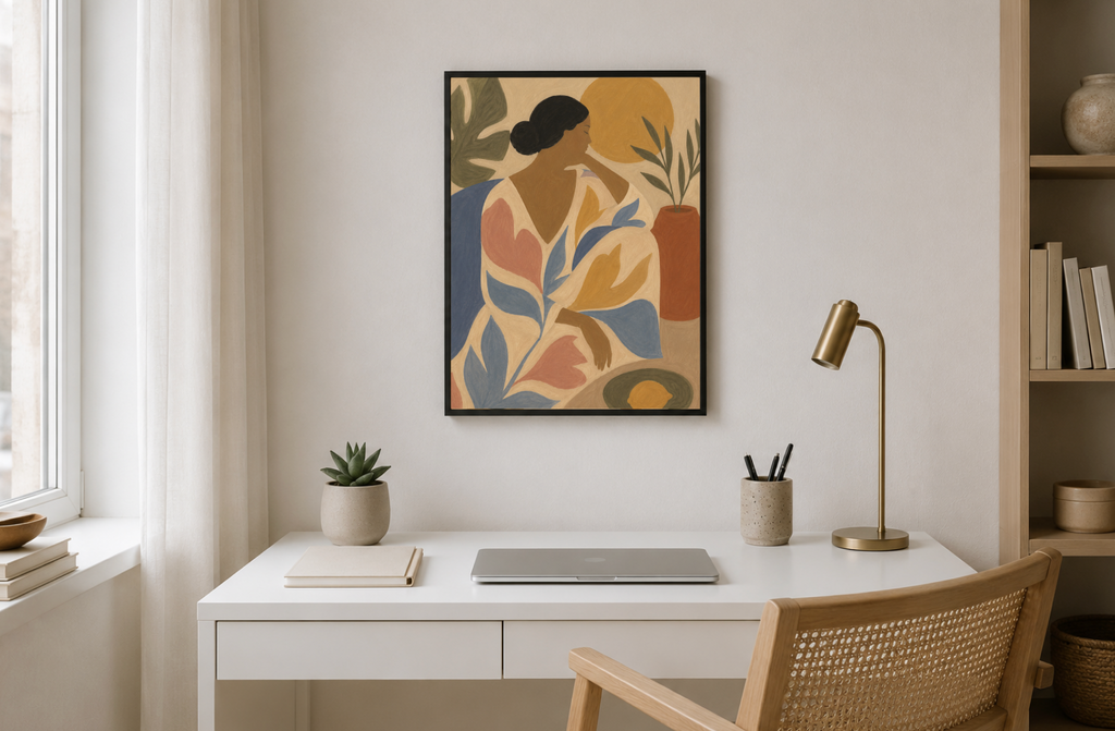Abstract Woman Portrait Poster – Modern Figurative Wall Art Print