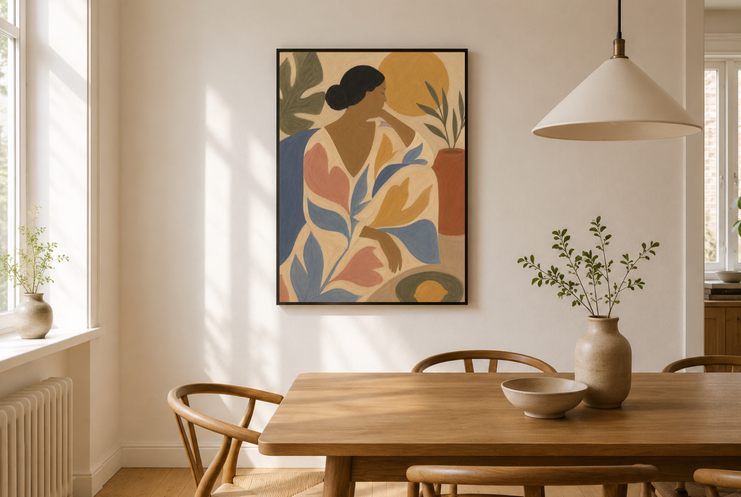 Abstract Woman Portrait Poster – Modern Figurative Wall Art Print