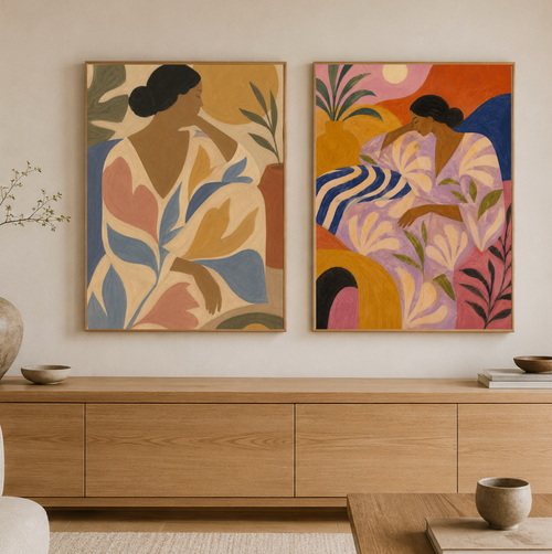 Abstract Woman Portrait Poster – Modern Figurative Wall Art Print