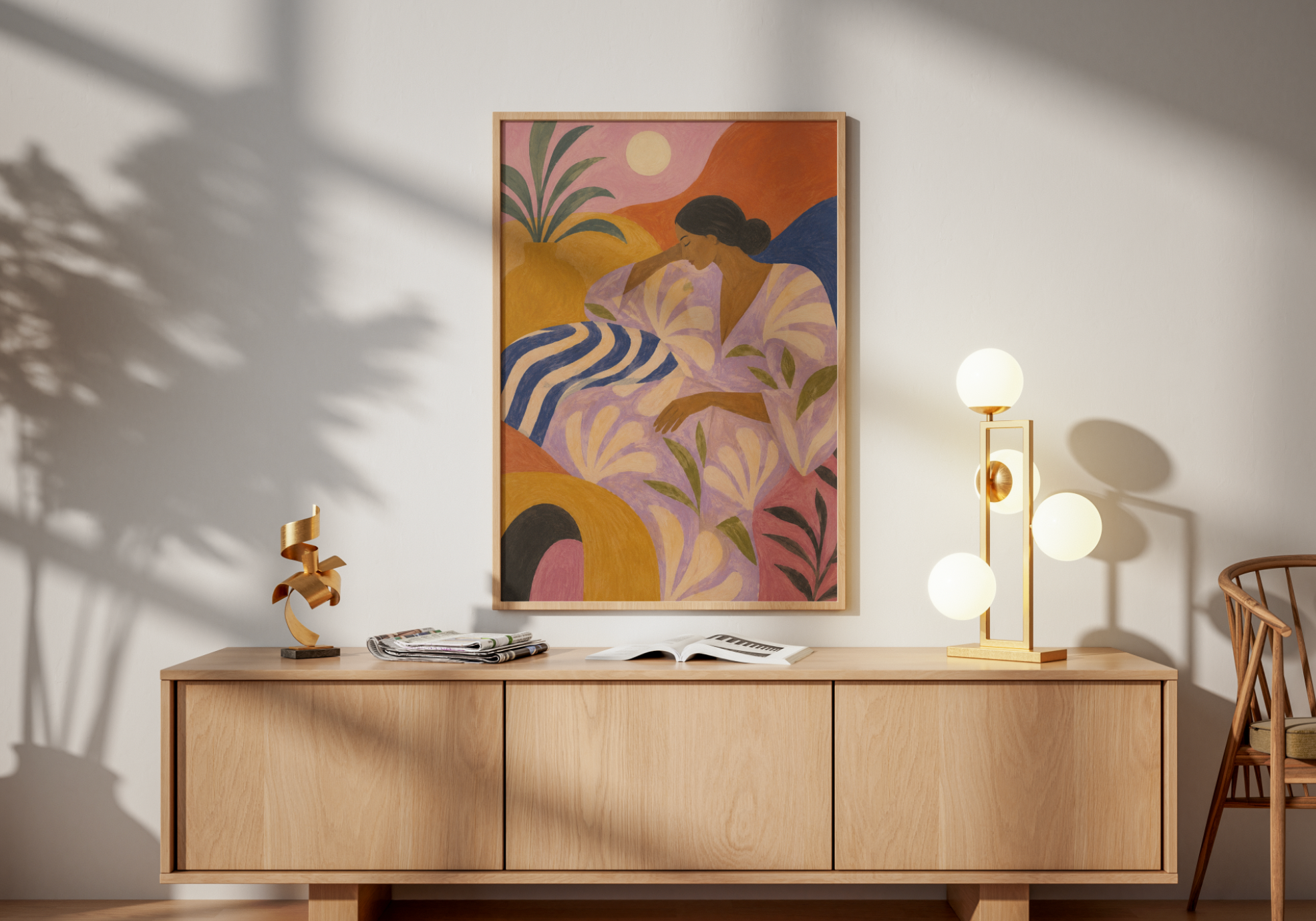 Abstract Woman in Bloom Poster – Modern Figurative Wall Art Print