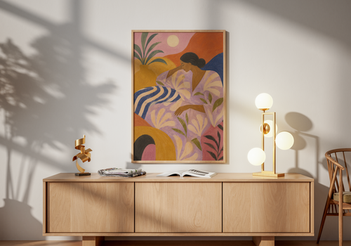 Abstract Woman in Bloom Poster – Modern Figurative Wall Art Print