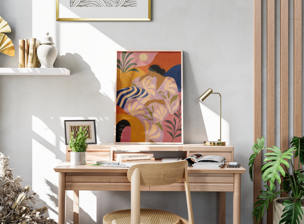 Abstract Woman in Bloom Poster – Modern Figurative Wall Art Print