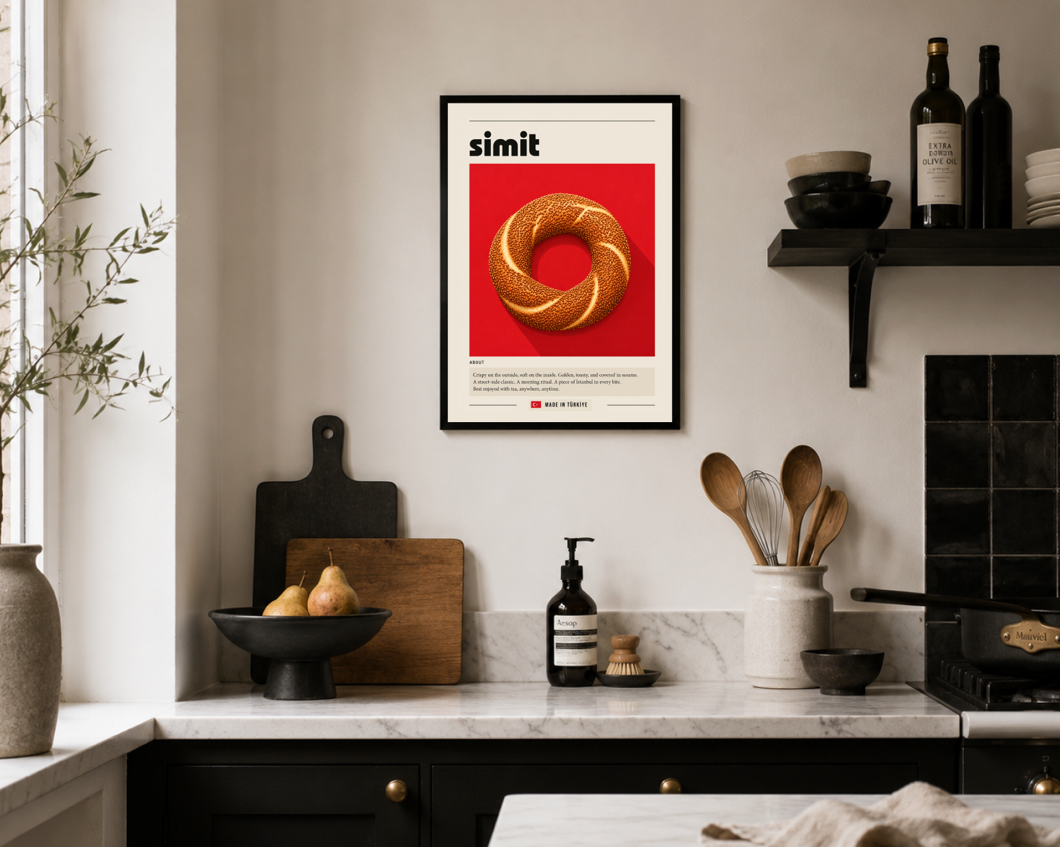 Simit Poster – Modern Turkish Street Food Wall Art Print