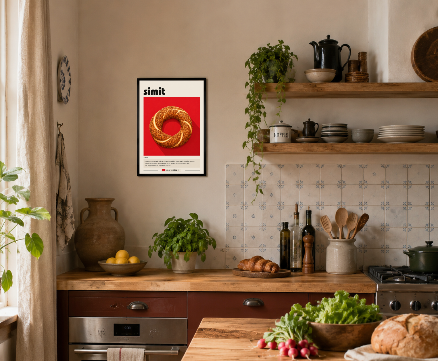 Simit Poster – Modern Turkish Street Food Wall Art Print
