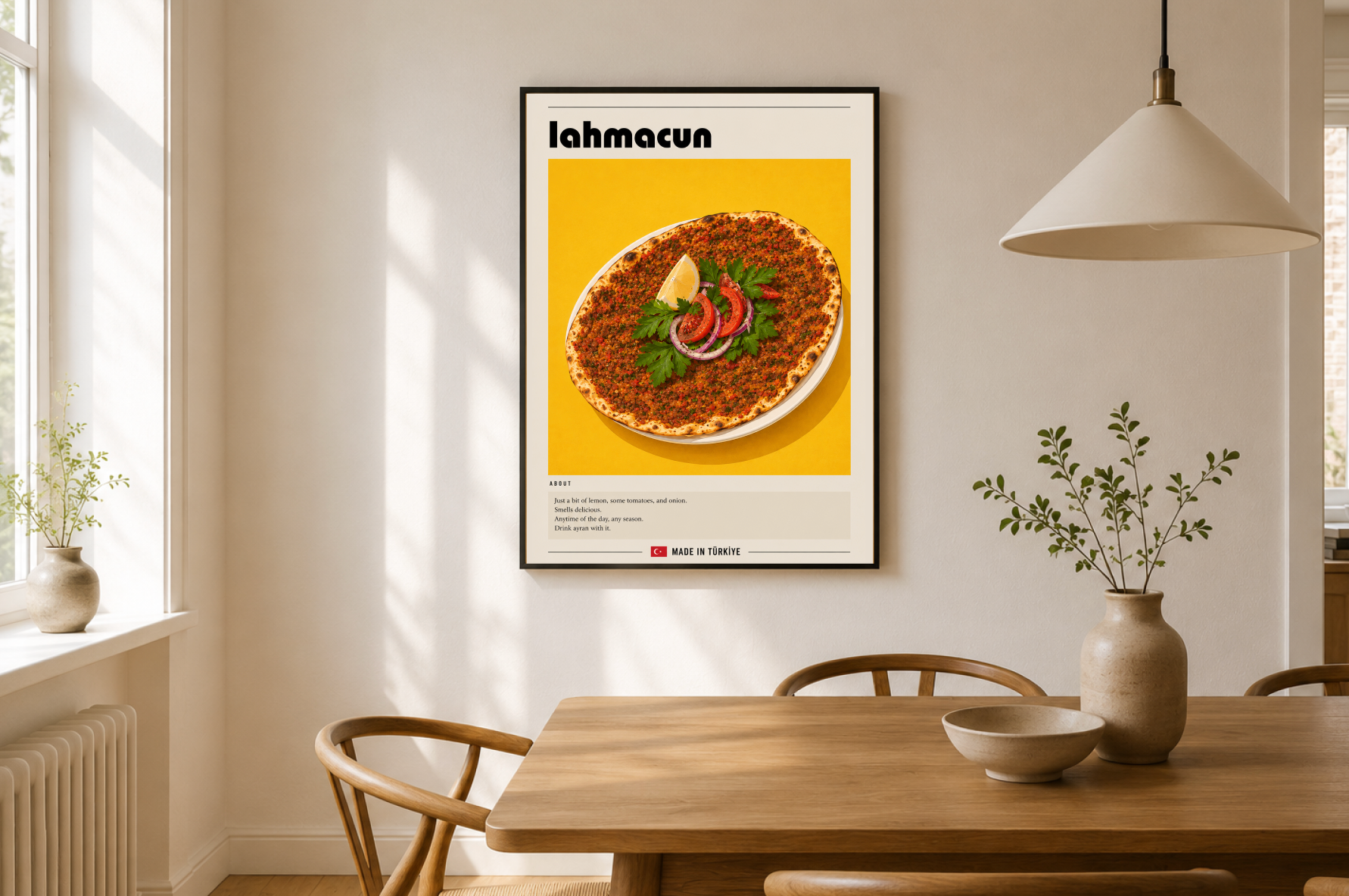 Lahmacun Poster – Modern Turkish Street Food Wall Art Print