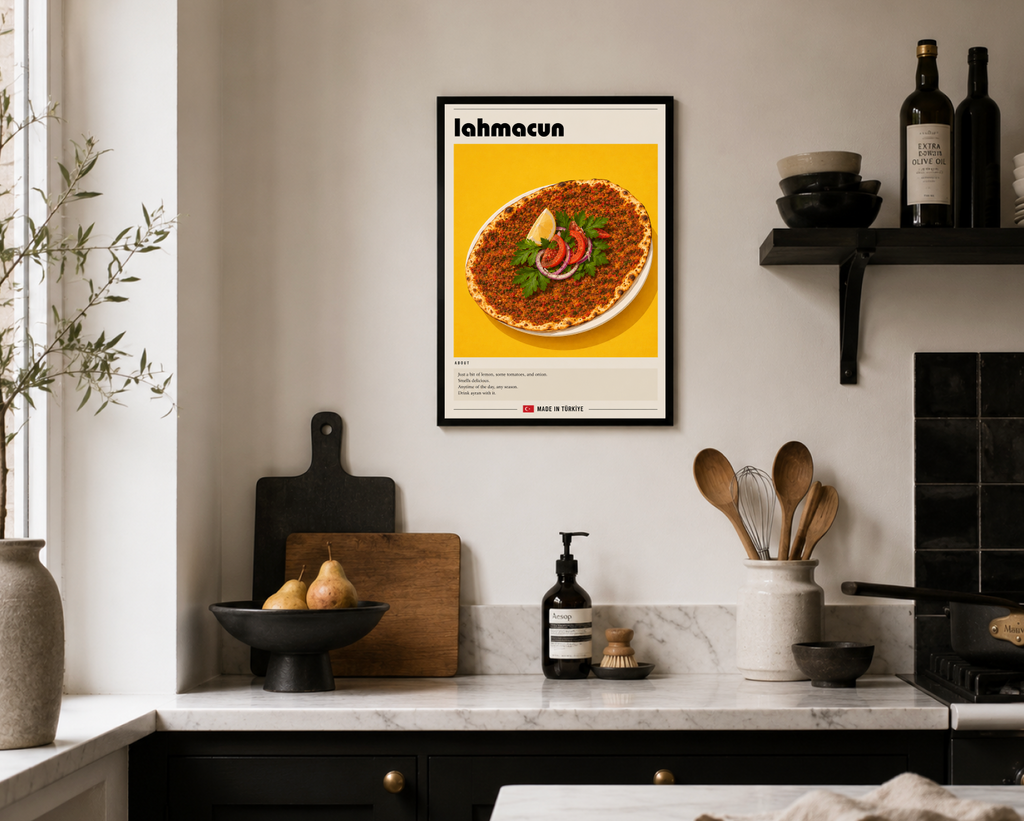 Lahmacun Poster – Modern Turkish Street Food Wall Art Print