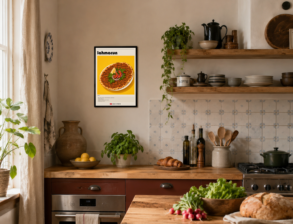Lahmacun Poster – Modern Turkish Street Food Wall Art Print