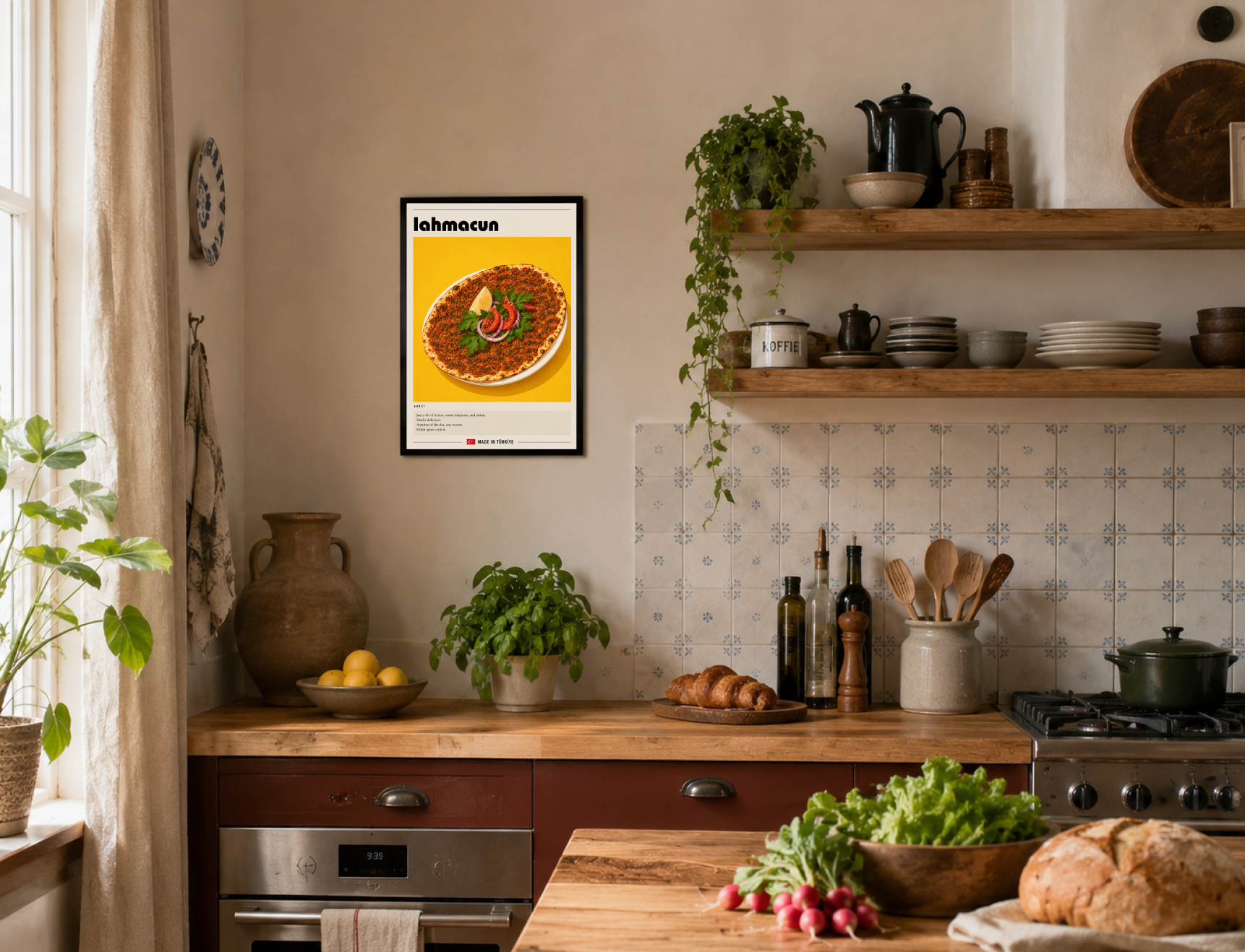 Lahmacun Poster – Modern Turkish Street Food Wall Art Print