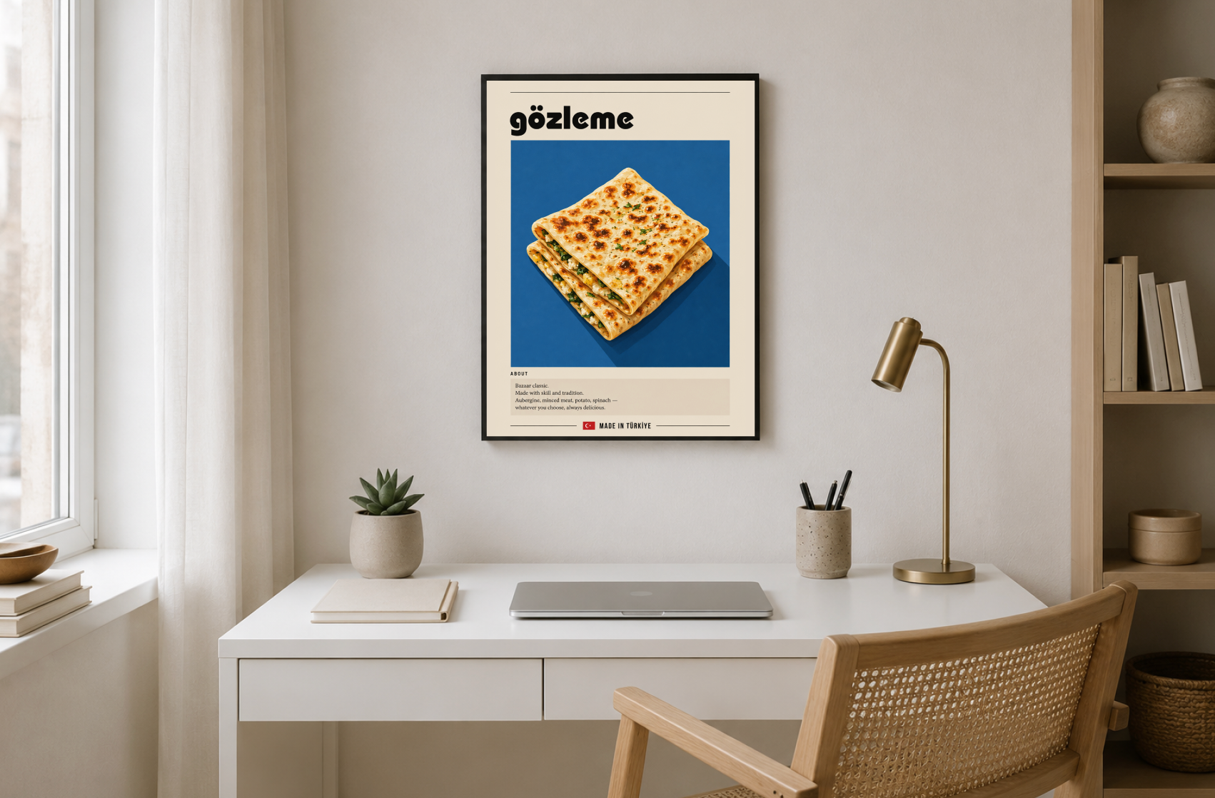 Gözleme Poster – Modern Turkish Flatbread Kitchen Wall Art Print