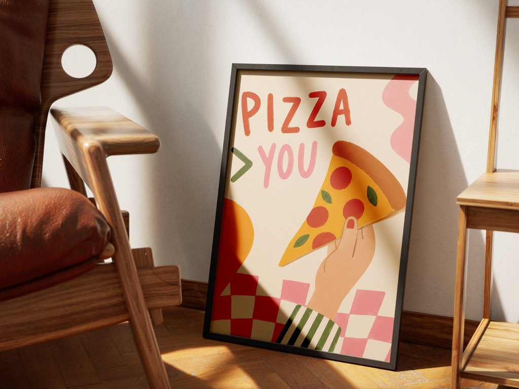 Pizza > You Poster – Playful Pizza Kitchen Wall Art Print