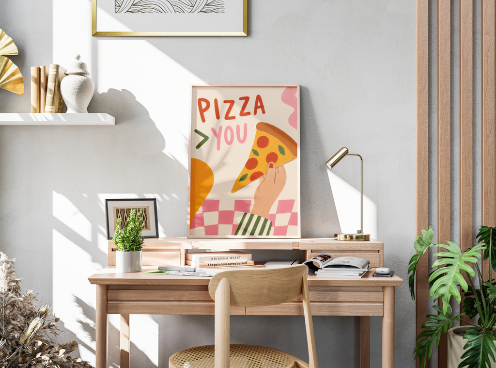 Pizza > You Poster – Playful Pizza Kitchen Wall Art Print