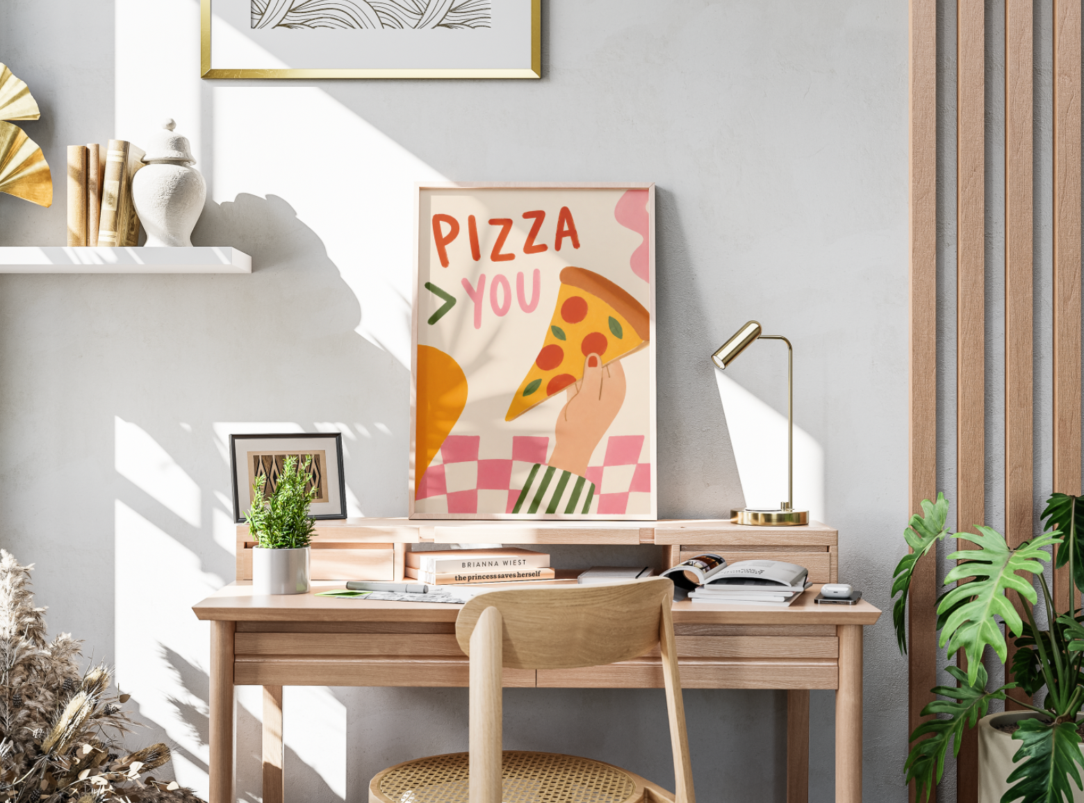 Pizza > You Poster – Playful Pizza Kitchen Wall Art Print