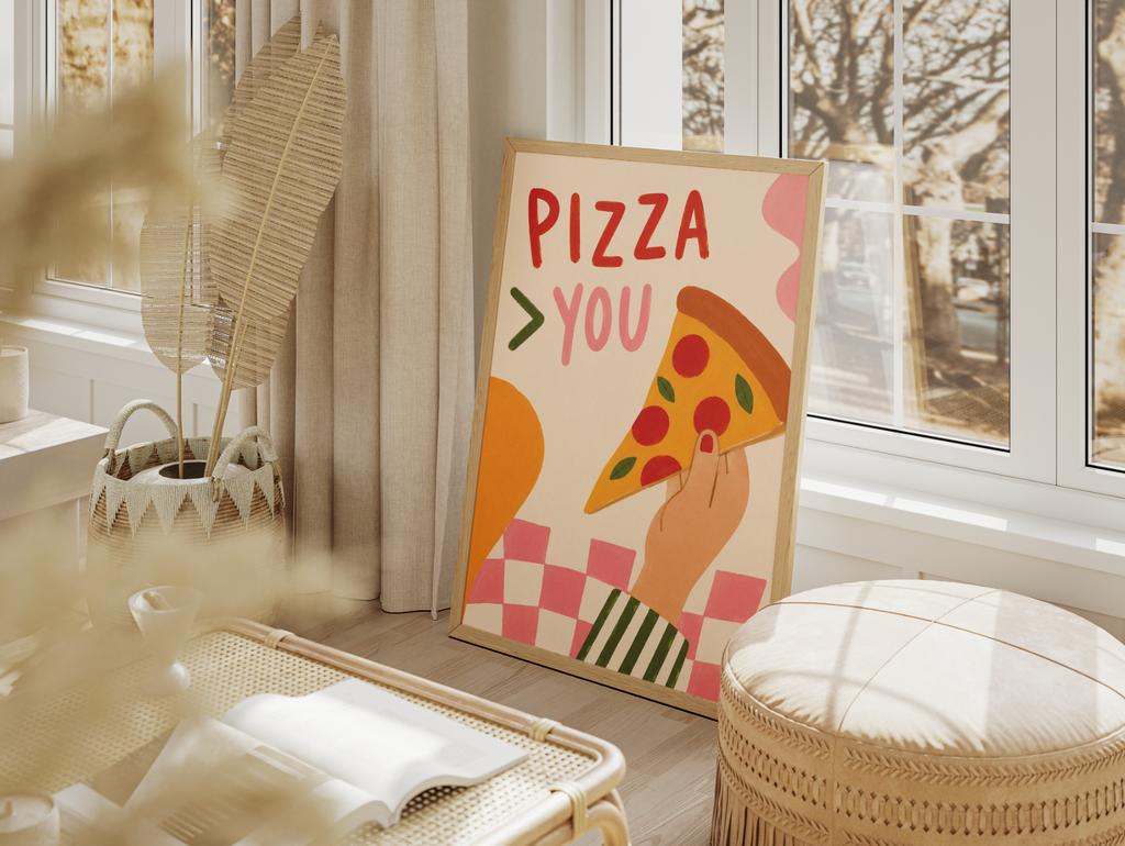 Pizza > You Poster – Playful Pizza Kitchen Wall Art Print