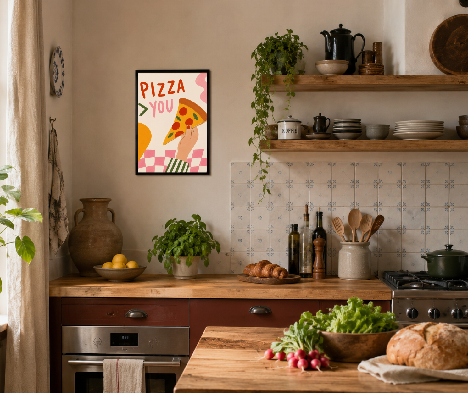 Pizza > You Poster – Playful Pizza Kitchen Wall Art Print