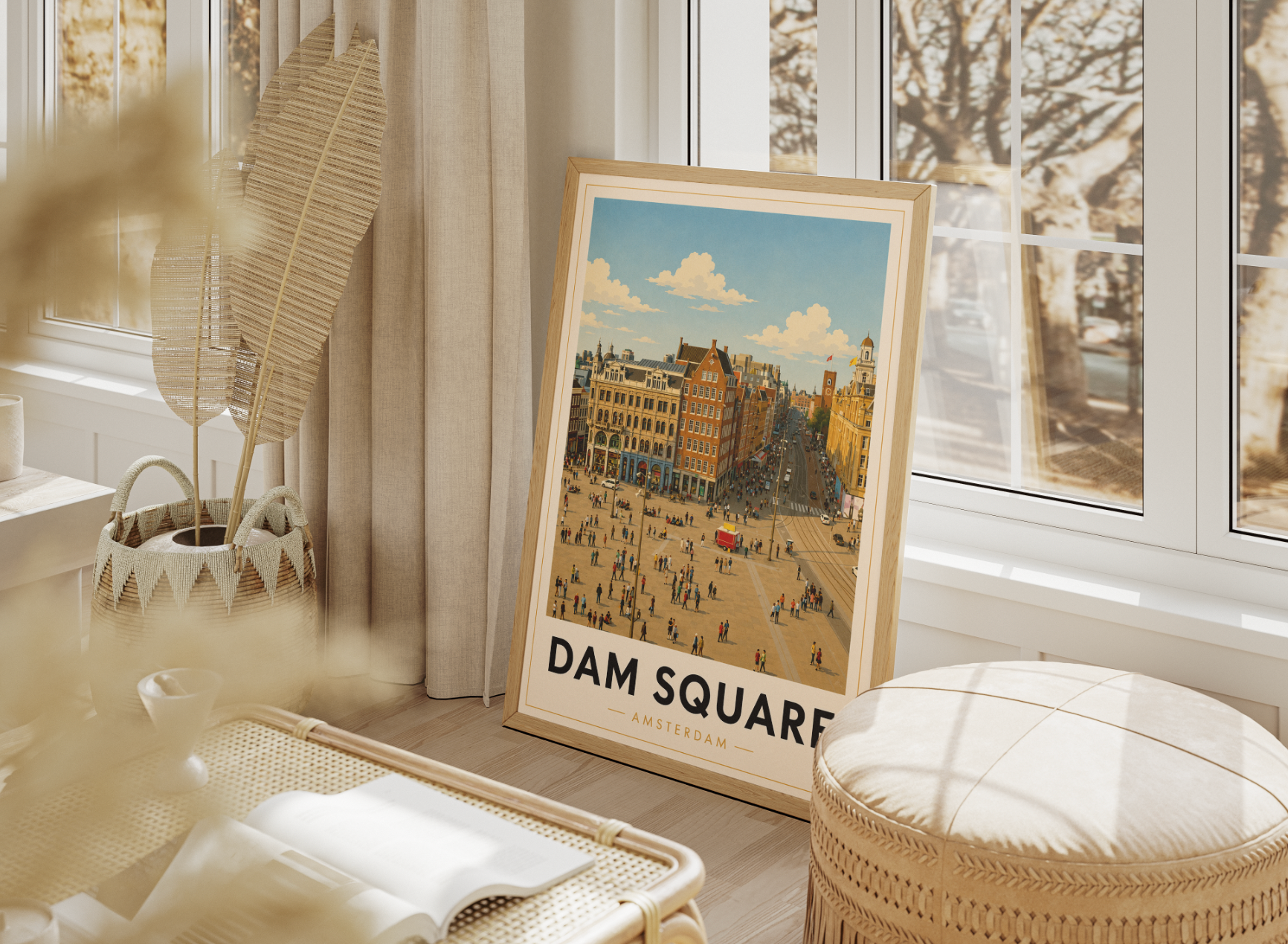 Dam Square Poster – Amsterdam City Center Wall Art Print