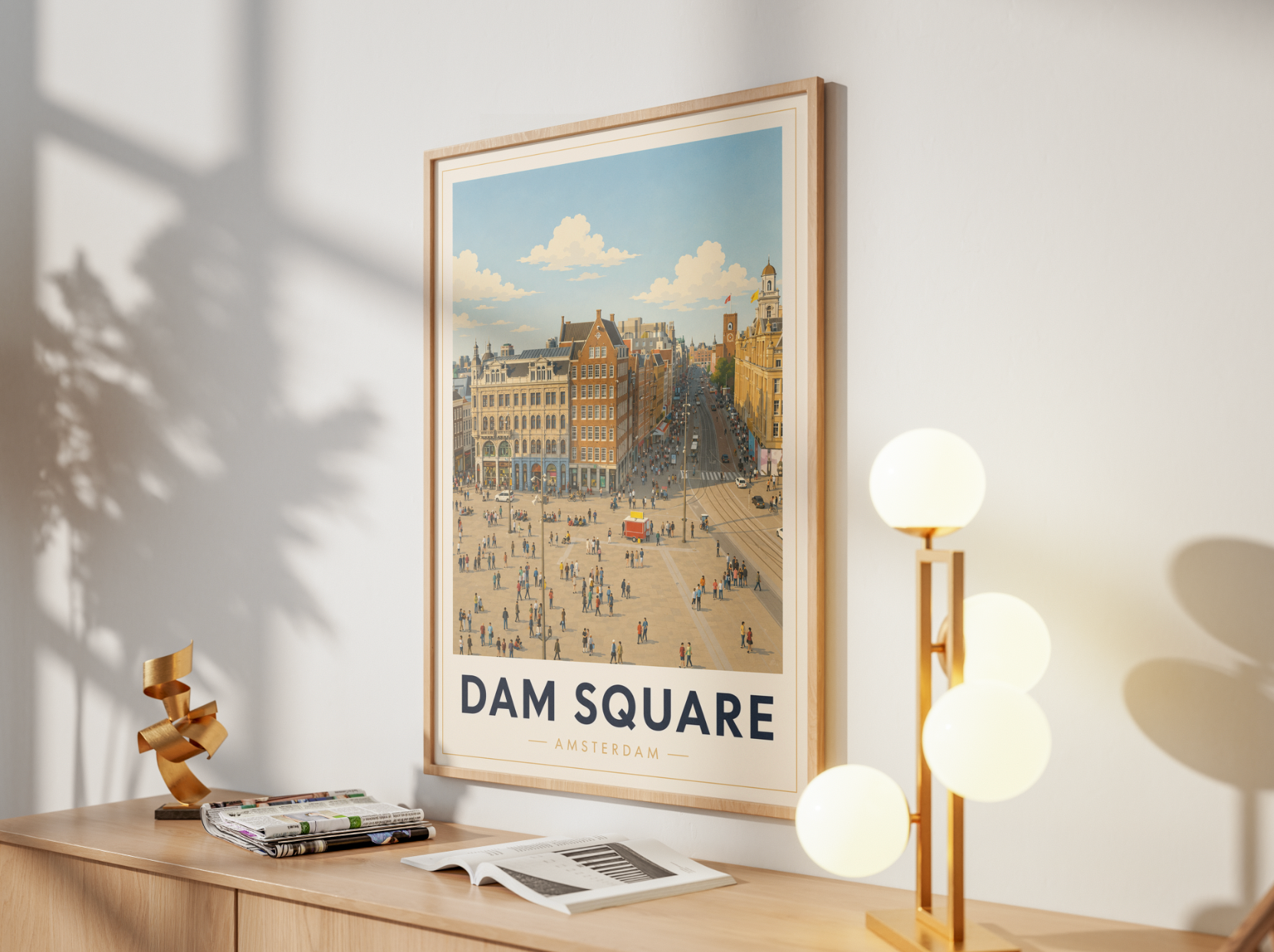 Dam Square Poster – Amsterdam City Center Wall Art Print