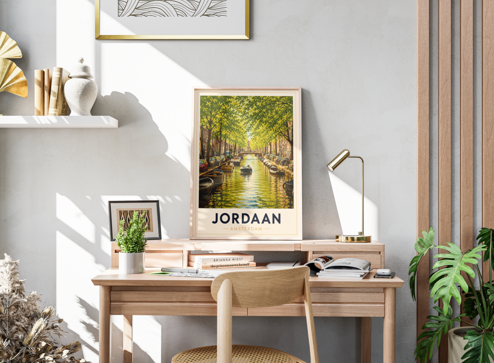 Jordaan Poster – Amsterdam Canal Wall Art Print