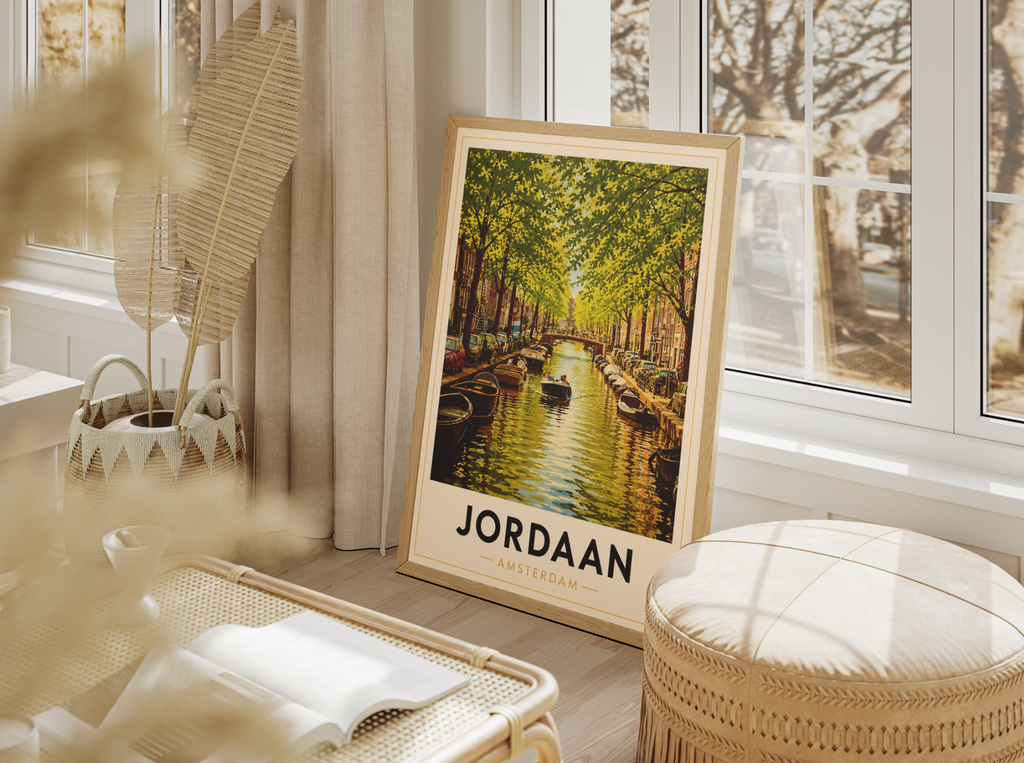 Jordaan Poster – Amsterdam Canal Wall Art Print
